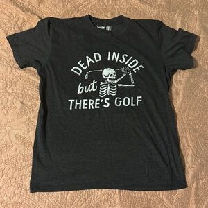 Charcoal grey Graphic Tee with Skeleton Golf Design